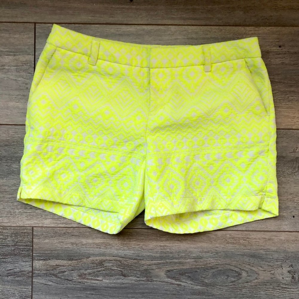 Yellow and White Patterned Shorts